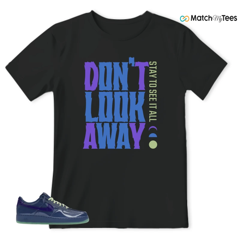 NIKE AIR FORCE 1 LOW PATENT LEATHER MYSTIC NAVY GRAPE ICE SNEAKER Matching Tees t-shirt