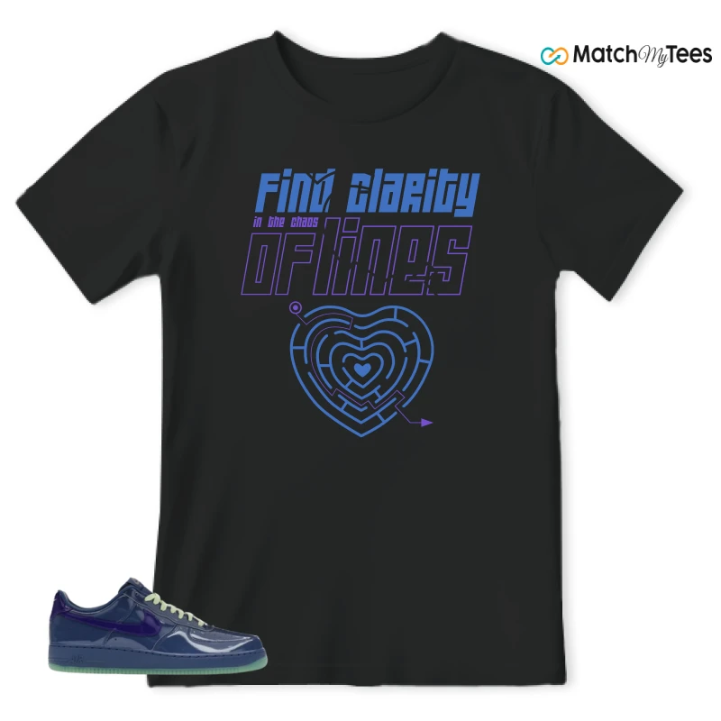 NIKE AIR FORCE 1 LOW PATENT LEATHER MYSTIC NAVY GRAPE ICE SNEAKER Matching Tees t-shirt