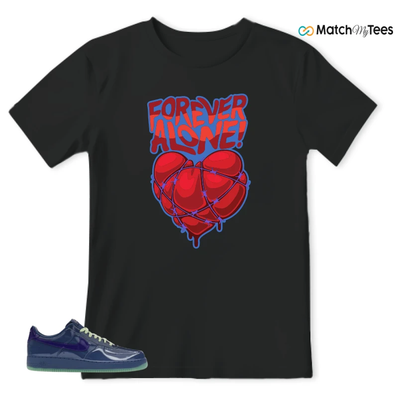 NIKE AIR FORCE 1 LOW PATENT LEATHER MYSTIC NAVY GRAPE ICE SNEAKER Matching Tees t-shirt