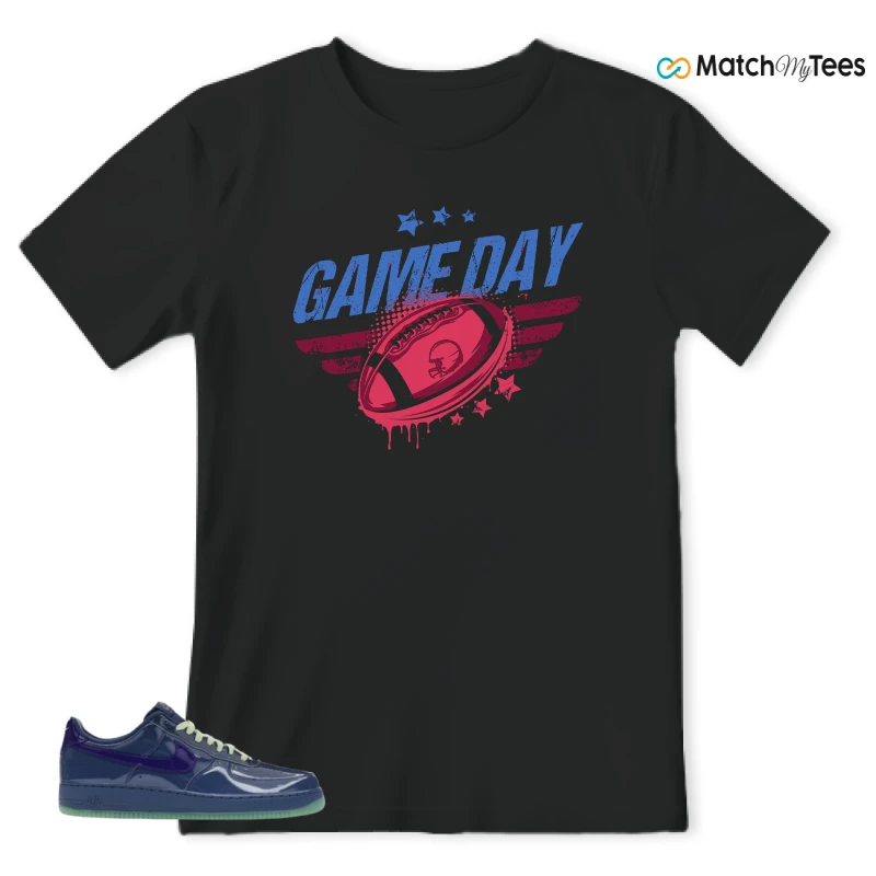 NIKE AIR FORCE 1 LOW PATENT LEATHER MYSTIC NAVY GRAPE ICE SNEAKER Matching Tees t-shirt