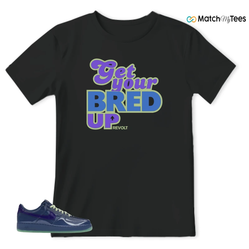 NIKE AIR FORCE 1 LOW PATENT LEATHER MYSTIC NAVY GRAPE ICE SNEAKER Matching Tees t-shirt