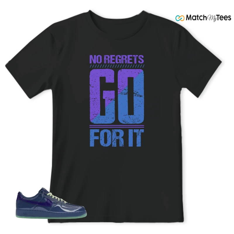 NIKE AIR FORCE 1 LOW PATENT LEATHER MYSTIC NAVY GRAPE ICE SNEAKER Matching Tees t-shirt