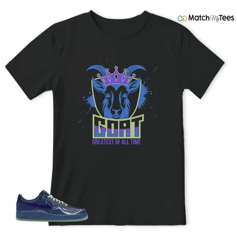 NIKE AIR FORCE 1 LOW PATENT LEATHER MYSTIC NAVY GRAPE ICE SNEAKER Matching Tees t-shirt