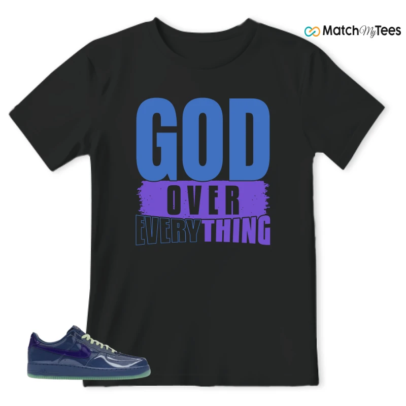 NIKE AIR FORCE 1 LOW PATENT LEATHER MYSTIC NAVY GRAPE ICE SNEAKER Matching Tees t-shirt