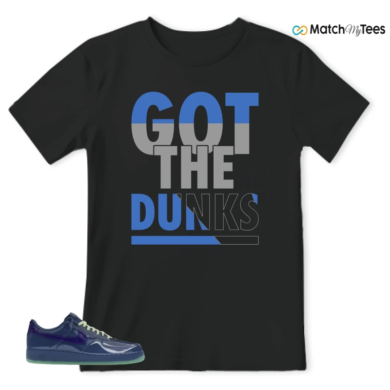 NIKE AIR FORCE 1 LOW PATENT LEATHER MYSTIC NAVY GRAPE ICE SNEAKER Matching Tees t-shirt