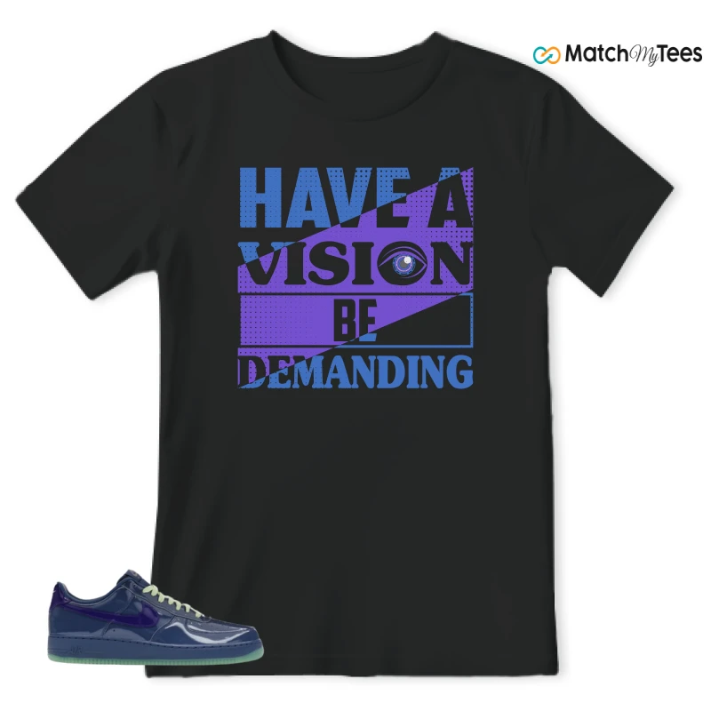 NIKE AIR FORCE 1 LOW PATENT LEATHER MYSTIC NAVY GRAPE ICE SNEAKER Matching Tees t-shirt