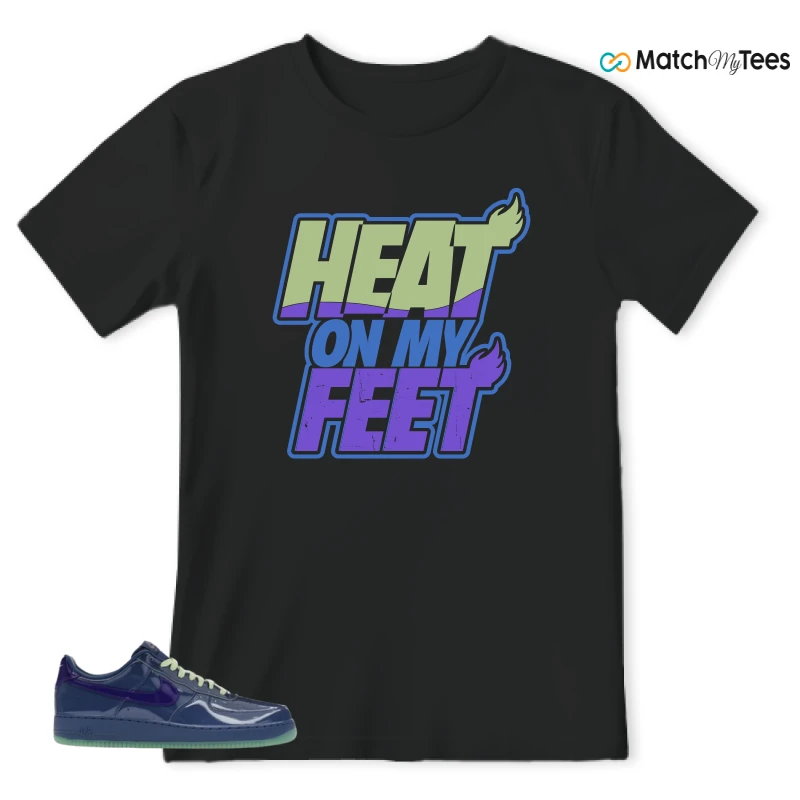 NIKE AIR FORCE 1 LOW PATENT LEATHER MYSTIC NAVY GRAPE ICE SNEAKER Matching Tees t-shirt