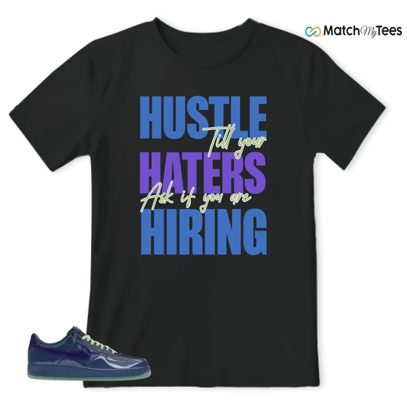 NIKE AIR FORCE 1 LOW PATENT LEATHER MYSTIC NAVY GRAPE ICE SNEAKER Matching Tees t-shirt