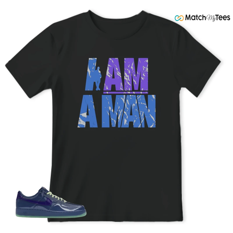 NIKE AIR FORCE 1 LOW PATENT LEATHER MYSTIC NAVY GRAPE ICE SNEAKER Matching Tees t-shirt