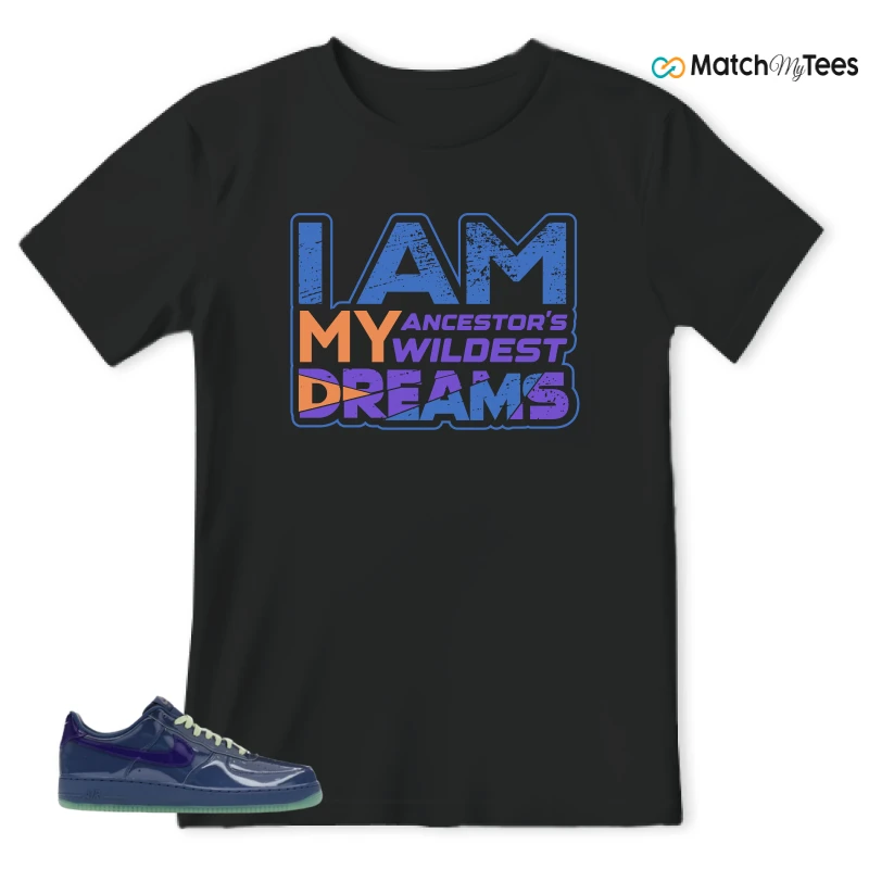 NIKE AIR FORCE 1 LOW PATENT LEATHER MYSTIC NAVY GRAPE ICE SNEAKER Matching Tees t-shirt
