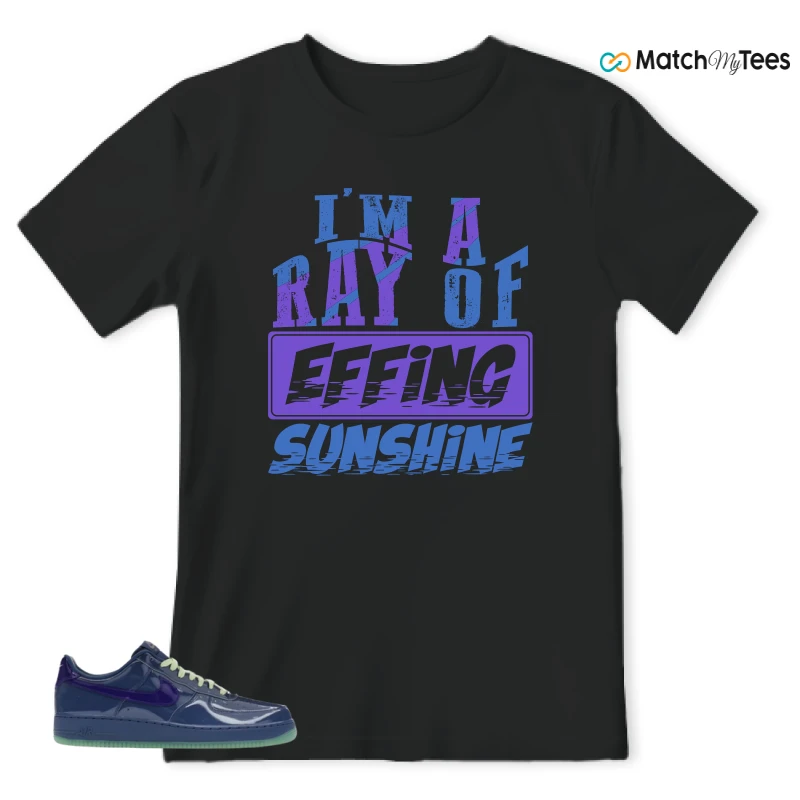 NIKE AIR FORCE 1 LOW PATENT LEATHER MYSTIC NAVY GRAPE ICE SNEAKER Matching Tees t-shirt
