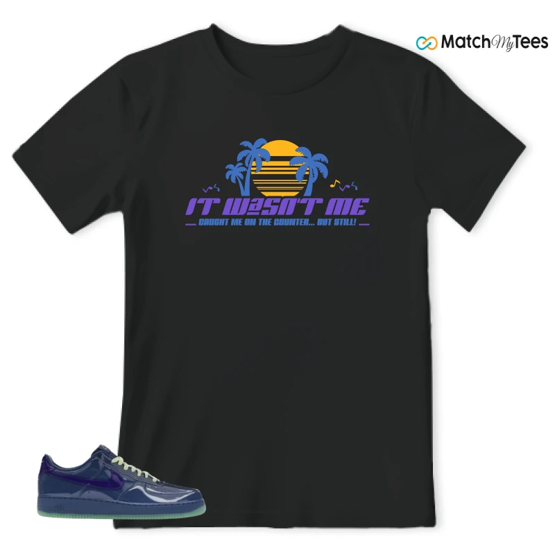NIKE AIR FORCE 1 LOW PATENT LEATHER MYSTIC NAVY GRAPE ICE SNEAKER Matching Tees t-shirt