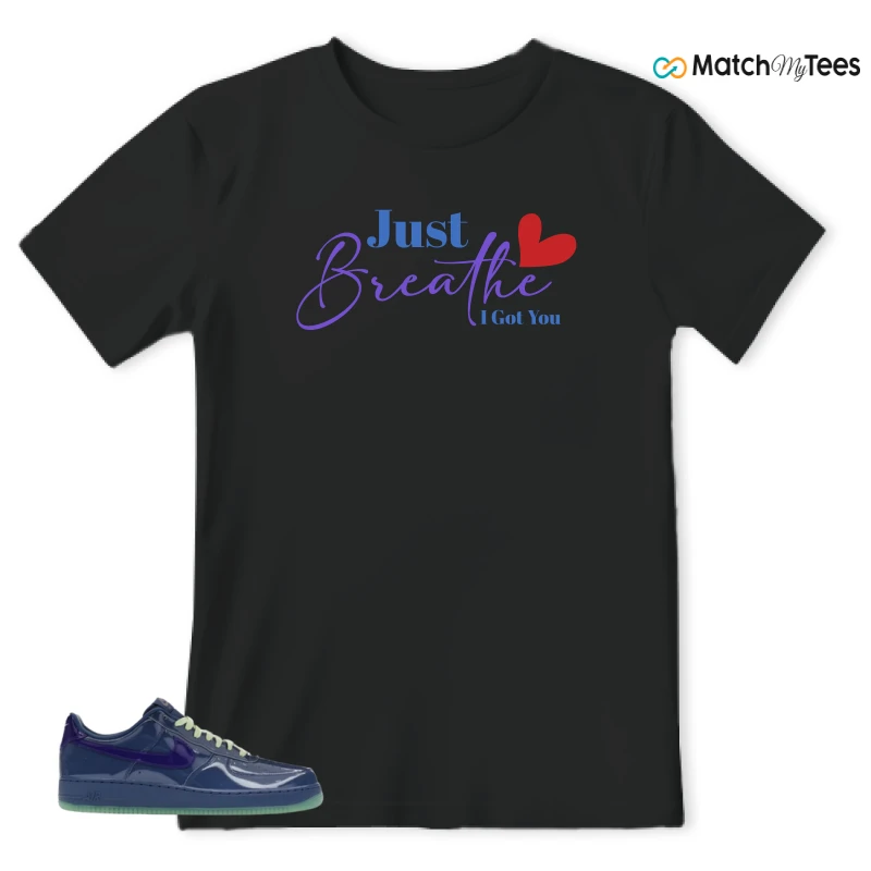 NIKE AIR FORCE 1 LOW PATENT LEATHER MYSTIC NAVY GRAPE ICE SNEAKER Matching Tees t-shirt