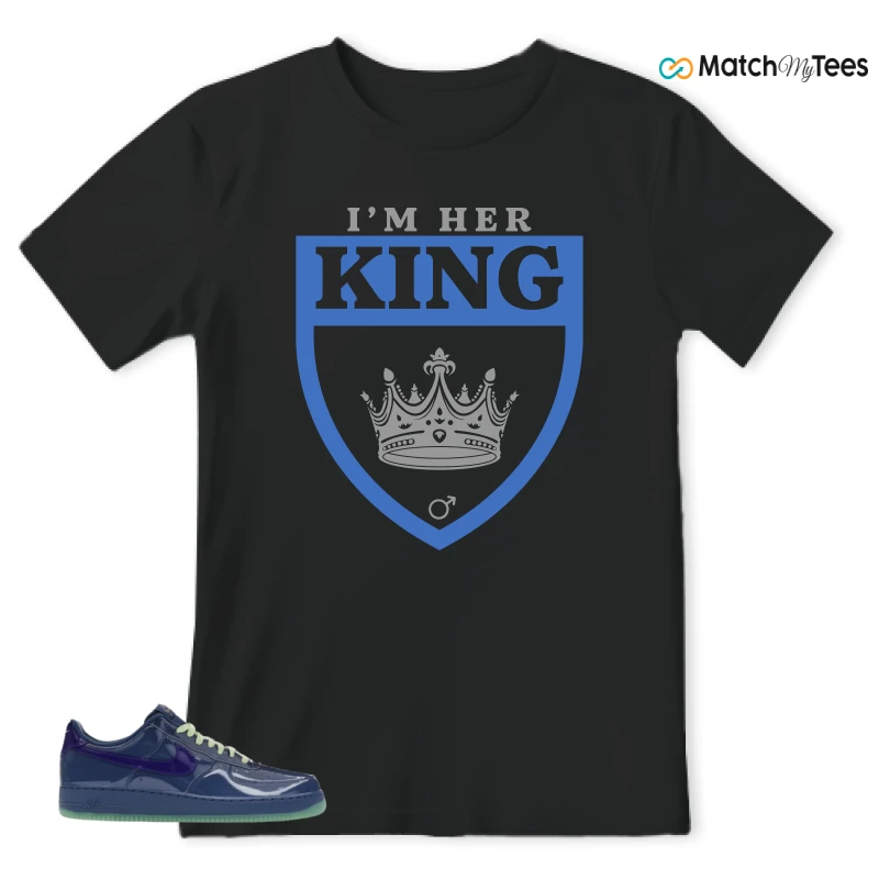 NIKE AIR FORCE 1 LOW PATENT LEATHER MYSTIC NAVY GRAPE ICE SNEAKER Matching Tees t-shirt