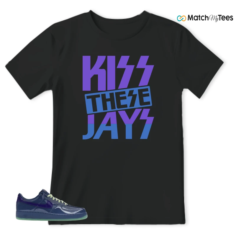 NIKE AIR FORCE 1 LOW PATENT LEATHER MYSTIC NAVY GRAPE ICE SNEAKER Matching Tees t-shirt