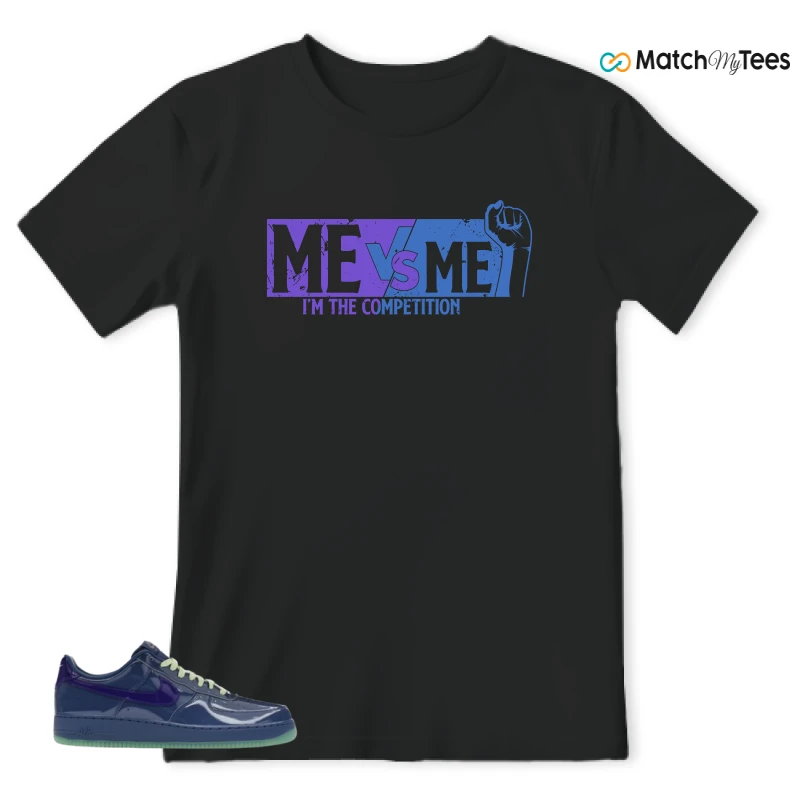 NIKE AIR FORCE 1 LOW PATENT LEATHER MYSTIC NAVY GRAPE ICE SNEAKER Matching Tees t-shirt