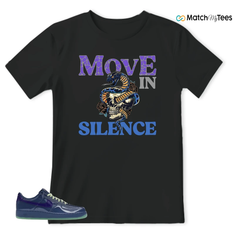 NIKE AIR FORCE 1 LOW PATENT LEATHER MYSTIC NAVY GRAPE ICE SNEAKER Matching Tees t-shirt