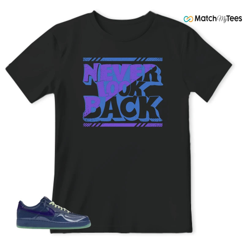 NIKE AIR FORCE 1 LOW PATENT LEATHER MYSTIC NAVY GRAPE ICE SNEAKER Matching Tees t-shirt