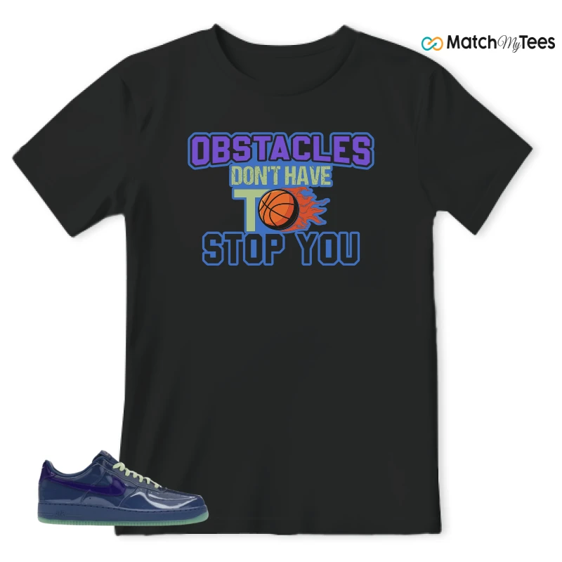 NIKE AIR FORCE 1 LOW PATENT LEATHER MYSTIC NAVY GRAPE ICE SNEAKER Matching Tees t-shirt