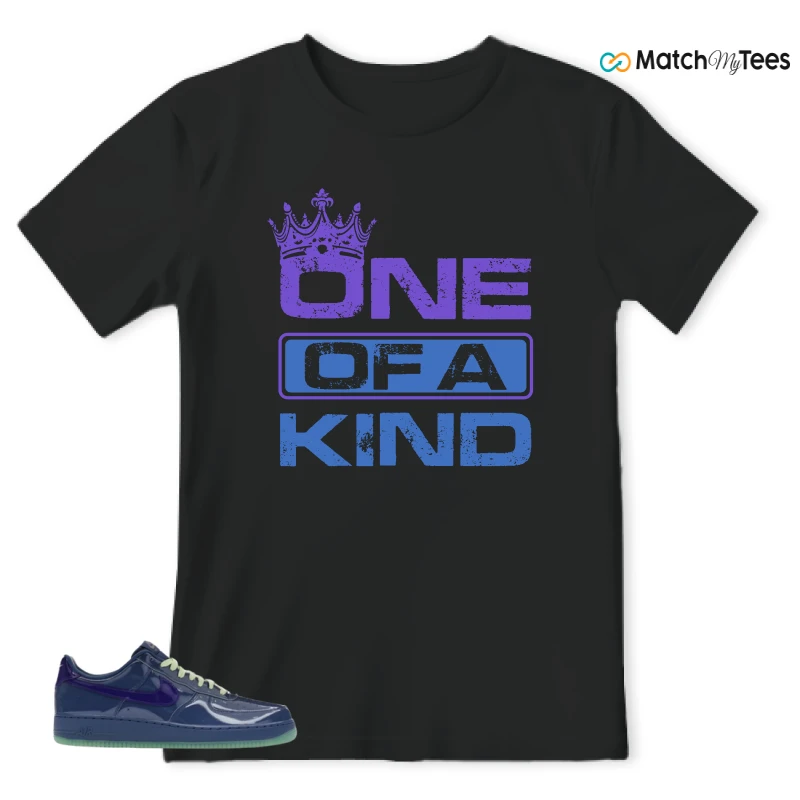 NIKE AIR FORCE 1 LOW PATENT LEATHER MYSTIC NAVY GRAPE ICE SNEAKER Matching Tees t-shirt