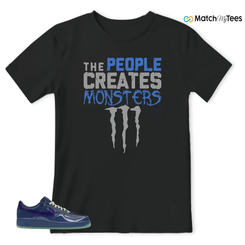 NIKE AIR FORCE 1 LOW PATENT LEATHER MYSTIC NAVY GRAPE ICE SNEAKER Matching Tees t-shirt