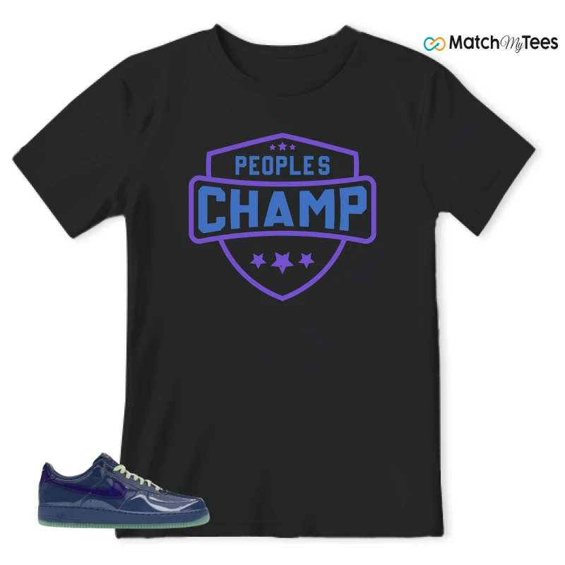 NIKE AIR FORCE 1 LOW PATENT LEATHER MYSTIC NAVY GRAPE ICE SNEAKER Matching Tees t-shirt