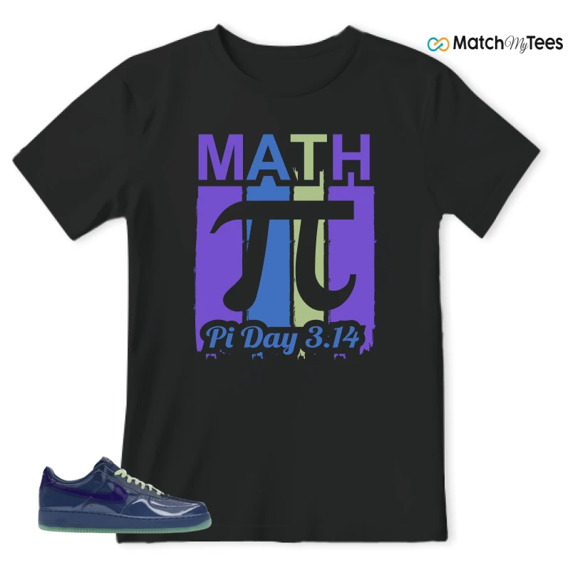 NIKE AIR FORCE 1 LOW PATENT LEATHER MYSTIC NAVY GRAPE ICE SNEAKER Matching Tees t-shirt