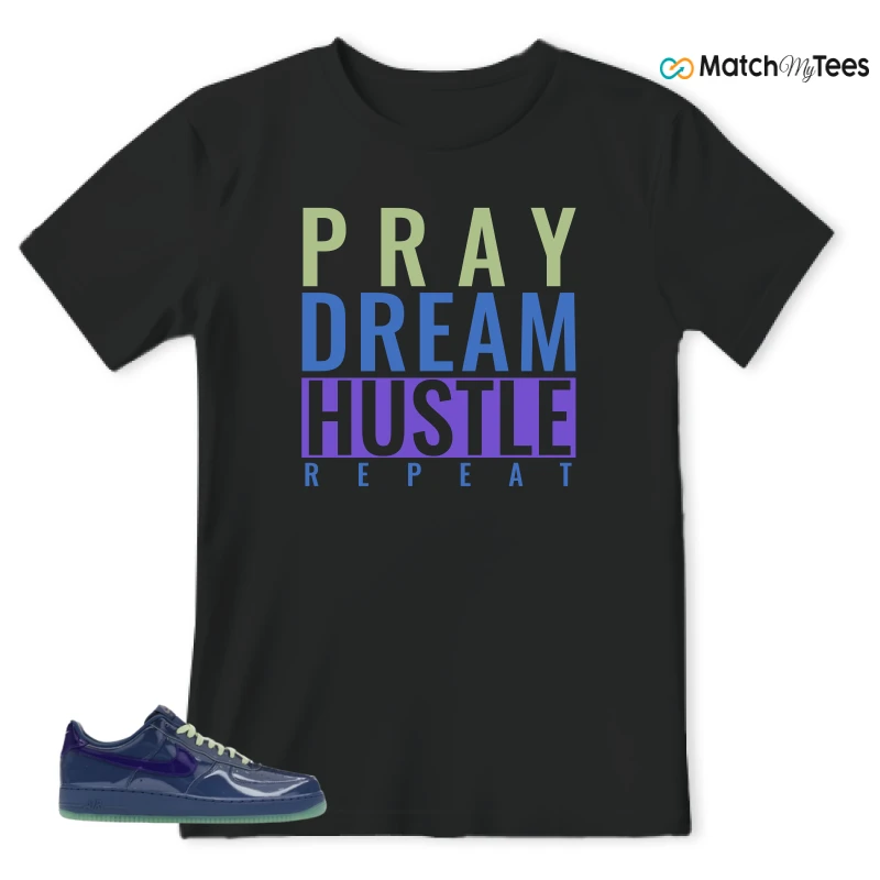 NIKE AIR FORCE 1 LOW PATENT LEATHER MYSTIC NAVY GRAPE ICE SNEAKER Matching Tees t-shirt