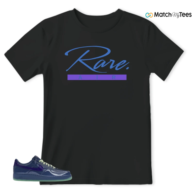 NIKE AIR FORCE 1 LOW PATENT LEATHER MYSTIC NAVY GRAPE ICE SNEAKER Matching Tees t-shirt