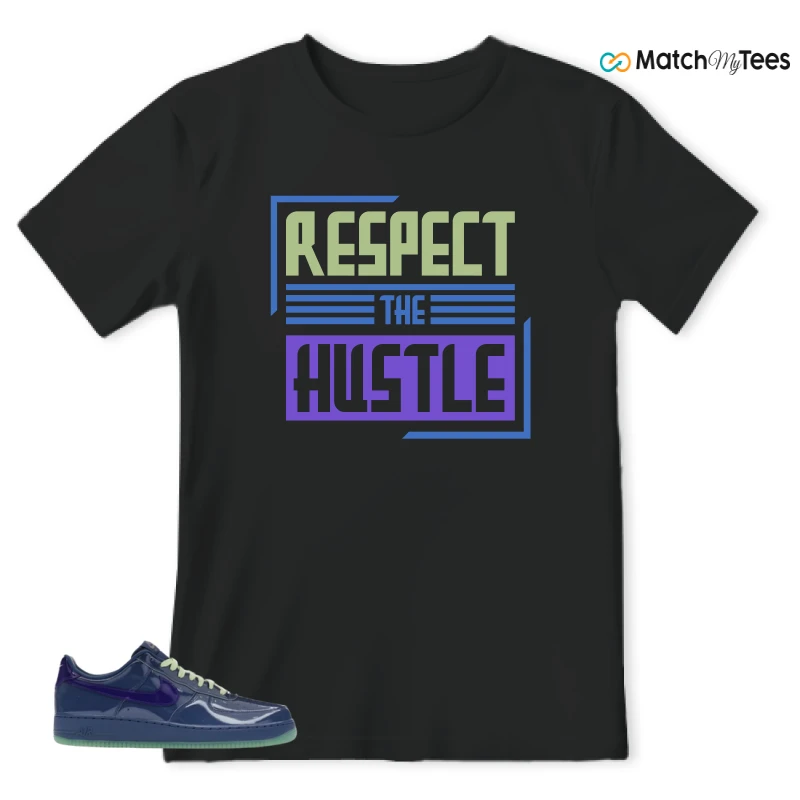 NIKE AIR FORCE 1 LOW PATENT LEATHER MYSTIC NAVY GRAPE ICE SNEAKER Matching Tees t-shirt