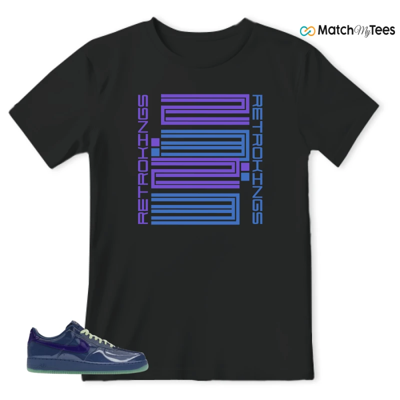 NIKE AIR FORCE 1 LOW PATENT LEATHER MYSTIC NAVY GRAPE ICE SNEAKER Matching Tees t-shirt
