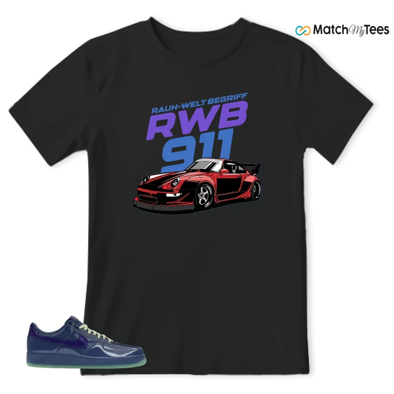 NIKE AIR FORCE 1 LOW PATENT LEATHER MYSTIC NAVY GRAPE ICE SNEAKER Matching Tees t-shirt