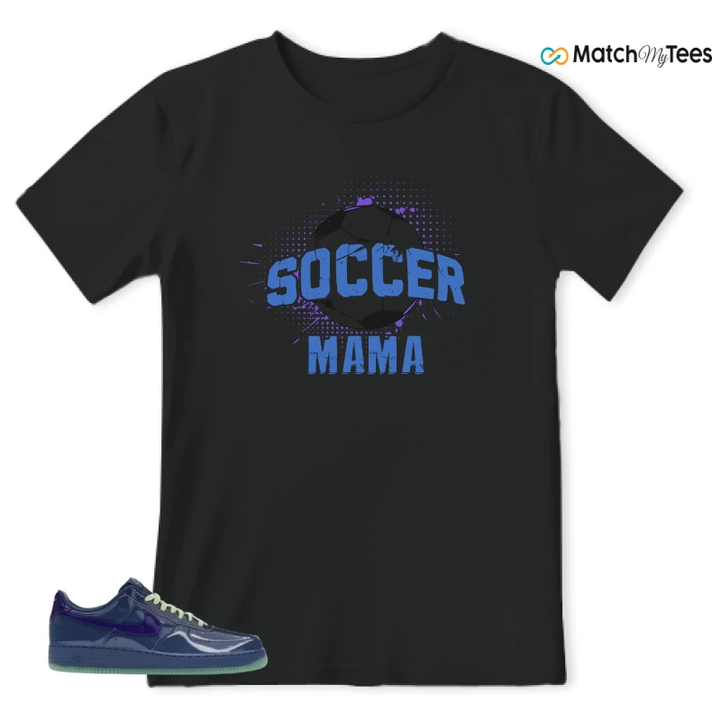 NIKE AIR FORCE 1 LOW PATENT LEATHER MYSTIC NAVY GRAPE ICE SNEAKER Matching Tees t-shirt