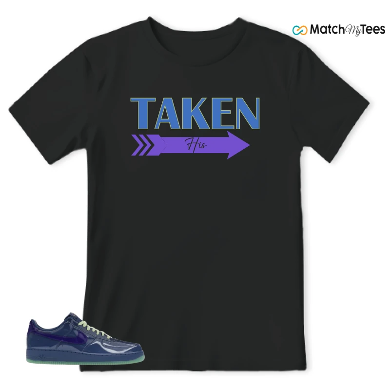 NIKE AIR FORCE 1 LOW PATENT LEATHER MYSTIC NAVY GRAPE ICE SNEAKER Matching Tees t-shirt
