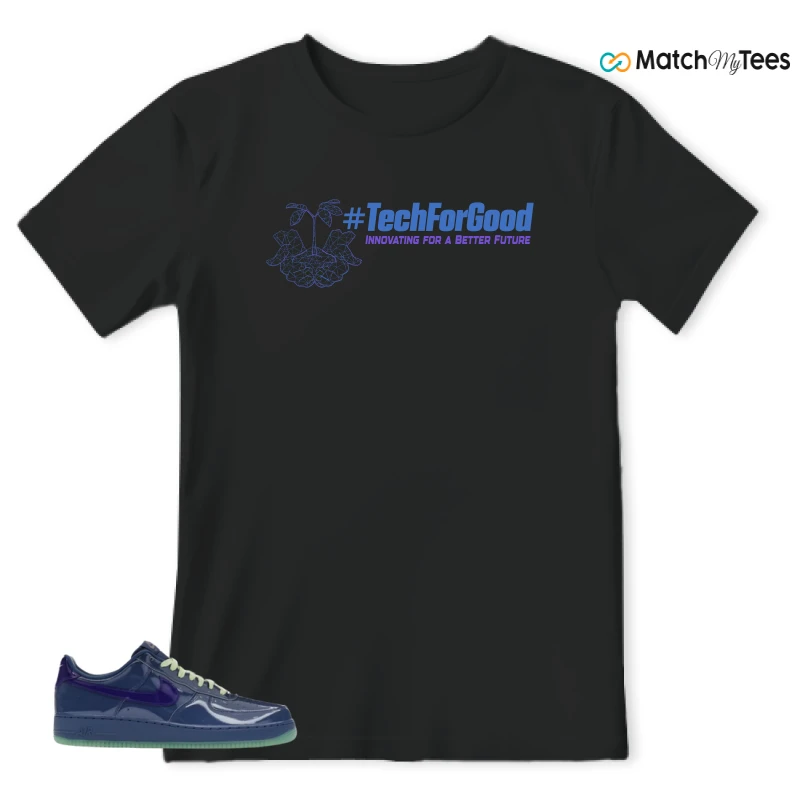 NIKE AIR FORCE 1 LOW PATENT LEATHER MYSTIC NAVY GRAPE ICE SNEAKER Matching Tees t-shirt