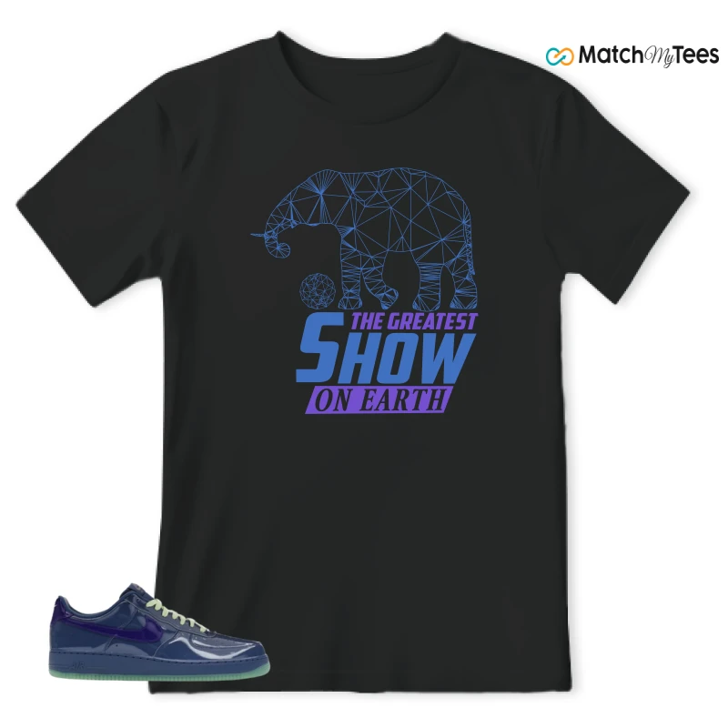 NIKE AIR FORCE 1 LOW PATENT LEATHER MYSTIC NAVY GRAPE ICE SNEAKER Matching Tees t-shirt