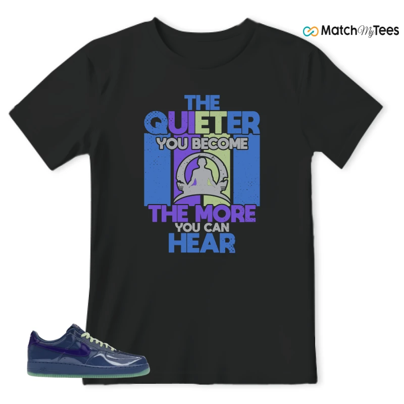 NIKE AIR FORCE 1 LOW PATENT LEATHER MYSTIC NAVY GRAPE ICE SNEAKER Matching Tees t-shirt