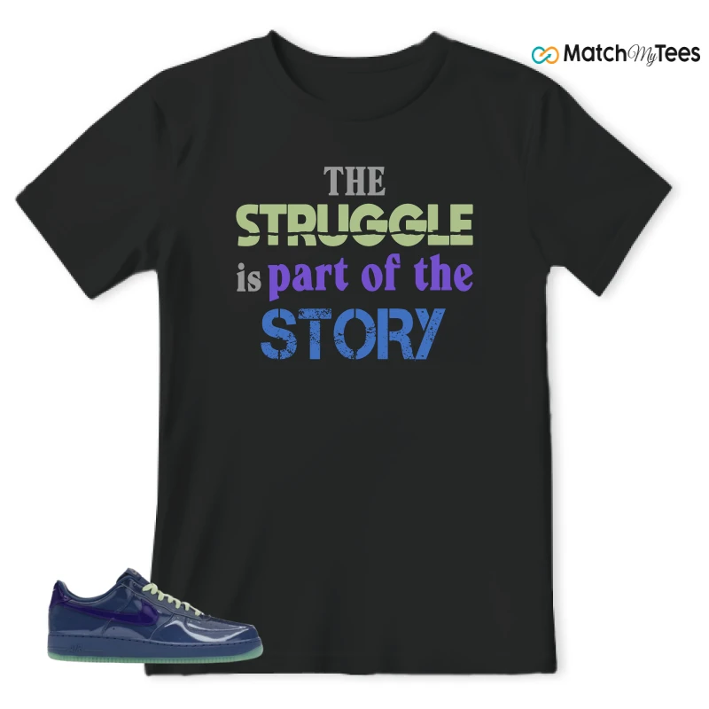 NIKE AIR FORCE 1 LOW PATENT LEATHER MYSTIC NAVY GRAPE ICE SNEAKER Matching Tees t-shirt