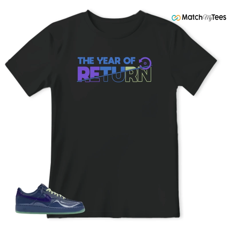 NIKE AIR FORCE 1 LOW PATENT LEATHER MYSTIC NAVY GRAPE ICE SNEAKER Matching Tees t-shirt