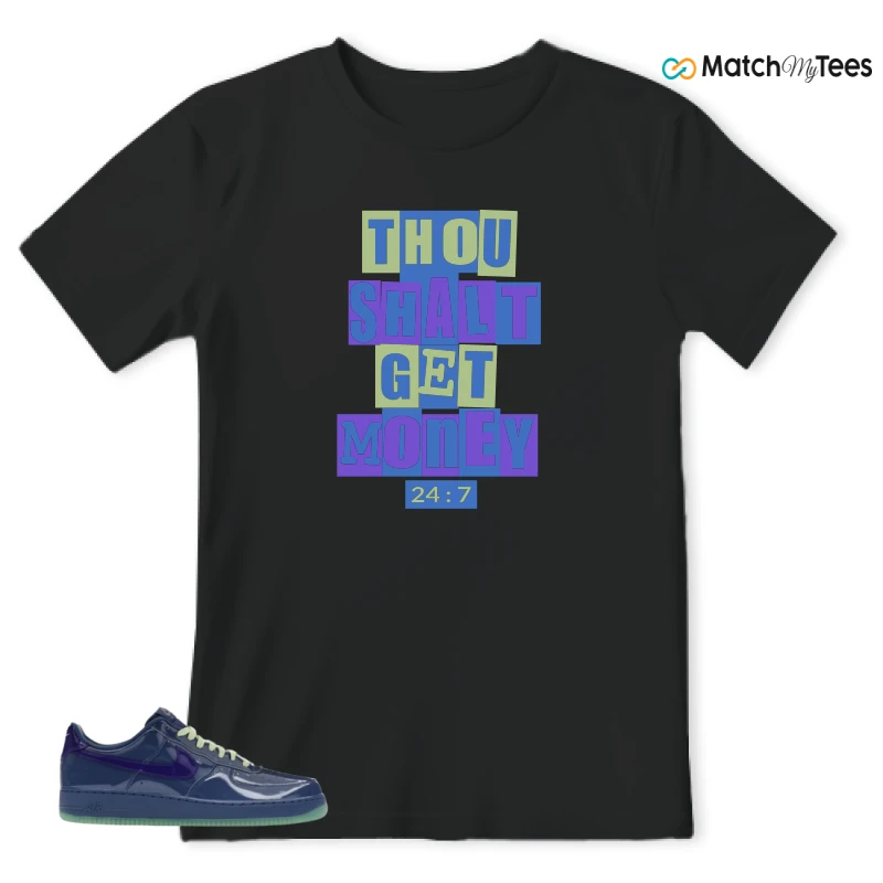 NIKE AIR FORCE 1 LOW PATENT LEATHER MYSTIC NAVY GRAPE ICE SNEAKER Matching Tees t-shirt