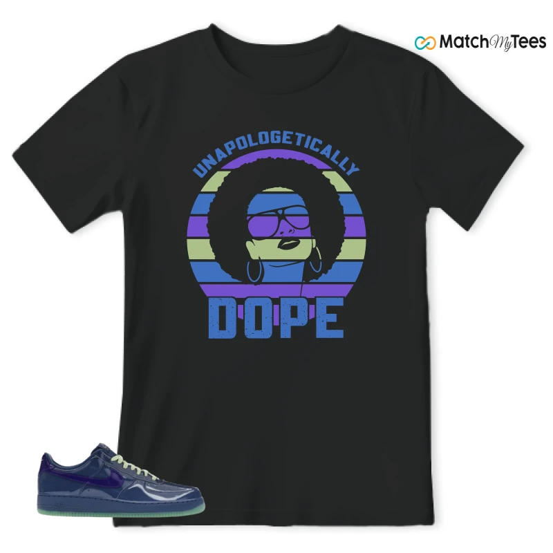 NIKE AIR FORCE 1 LOW PATENT LEATHER MYSTIC NAVY GRAPE ICE SNEAKER Matching Tees t-shirt