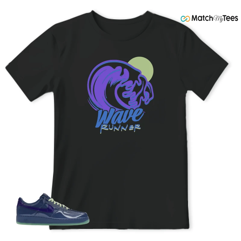 NIKE AIR FORCE 1 LOW PATENT LEATHER MYSTIC NAVY GRAPE ICE SNEAKER Matching Tees t-shirt