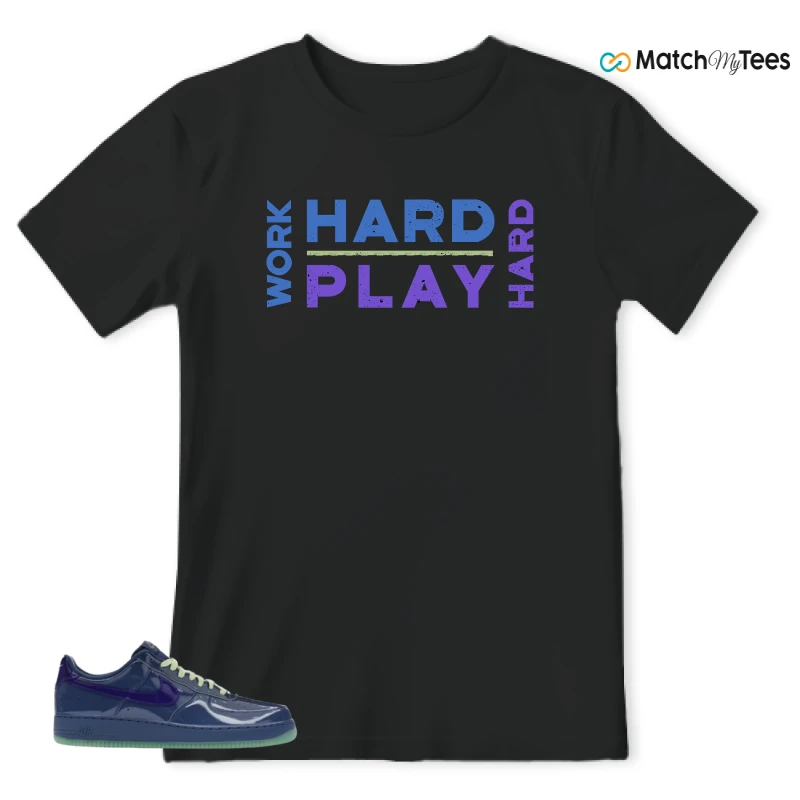 NIKE AIR FORCE 1 LOW PATENT LEATHER MYSTIC NAVY GRAPE ICE SNEAKER Matching Tees t-shirt