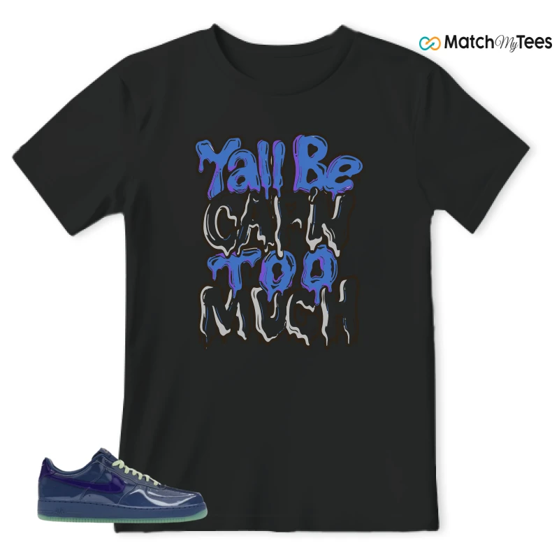NIKE AIR FORCE 1 LOW PATENT LEATHER MYSTIC NAVY GRAPE ICE SNEAKER Matching Tees t-shirt