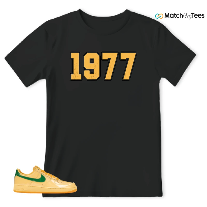 NIKE AIR FORCE 1 LOW PATENT LEATHER TOPAZ GOLD SNEAKER Matching Tees t-shirt