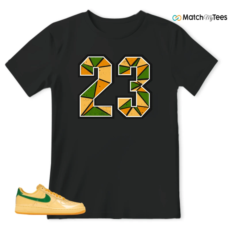 NIKE AIR FORCE 1 LOW PATENT LEATHER TOPAZ GOLD SNEAKER Matching Tees t-shirt