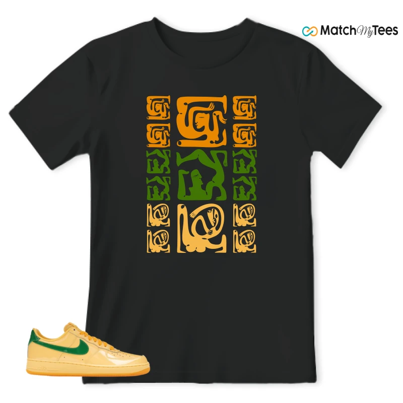 NIKE AIR FORCE 1 LOW PATENT LEATHER TOPAZ GOLD SNEAKER Matching Tees t-shirt