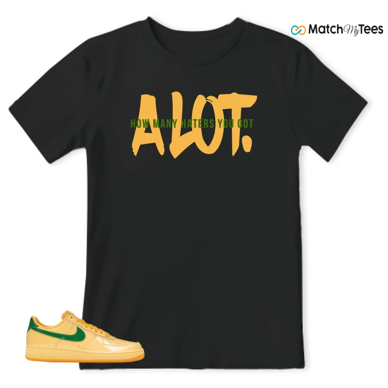 NIKE AIR FORCE 1 LOW PATENT LEATHER TOPAZ GOLD SNEAKER Matching Tees t-shirt