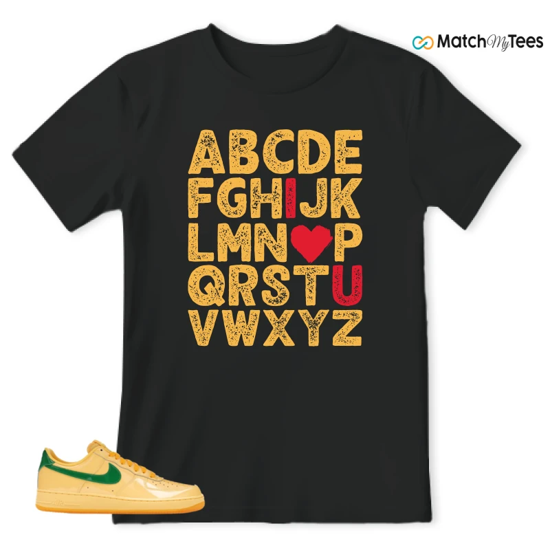NIKE AIR FORCE 1 LOW PATENT LEATHER TOPAZ GOLD SNEAKER Matching Tees t-shirt