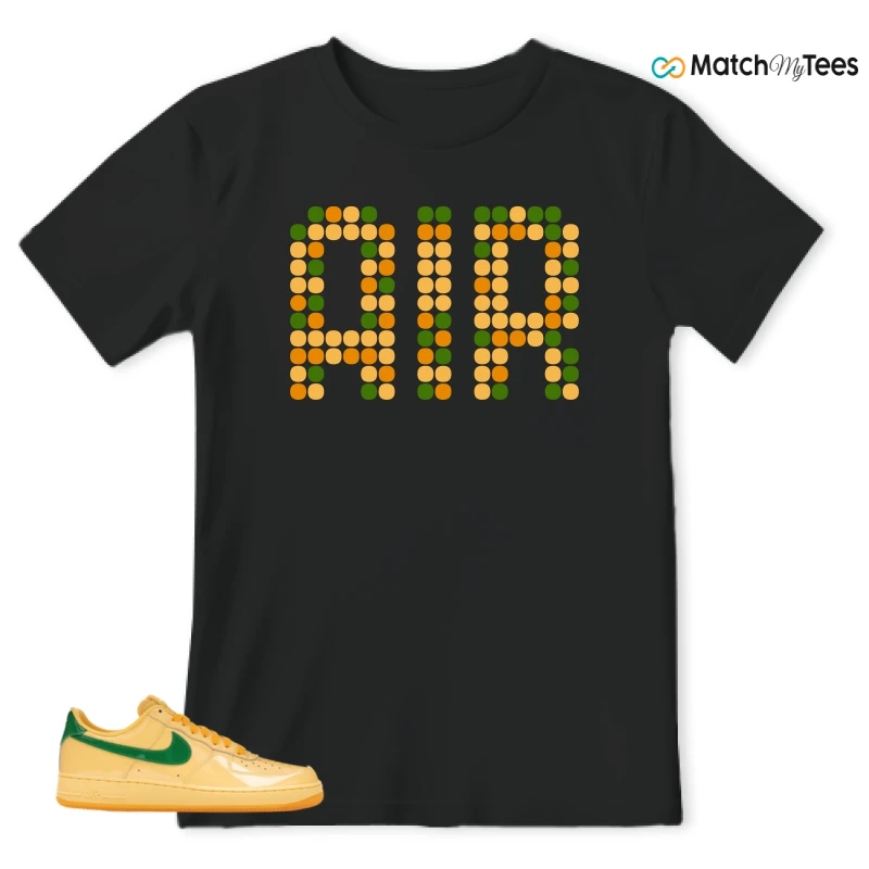 NIKE AIR FORCE 1 LOW PATENT LEATHER TOPAZ GOLD SNEAKER Matching Tees t-shirt